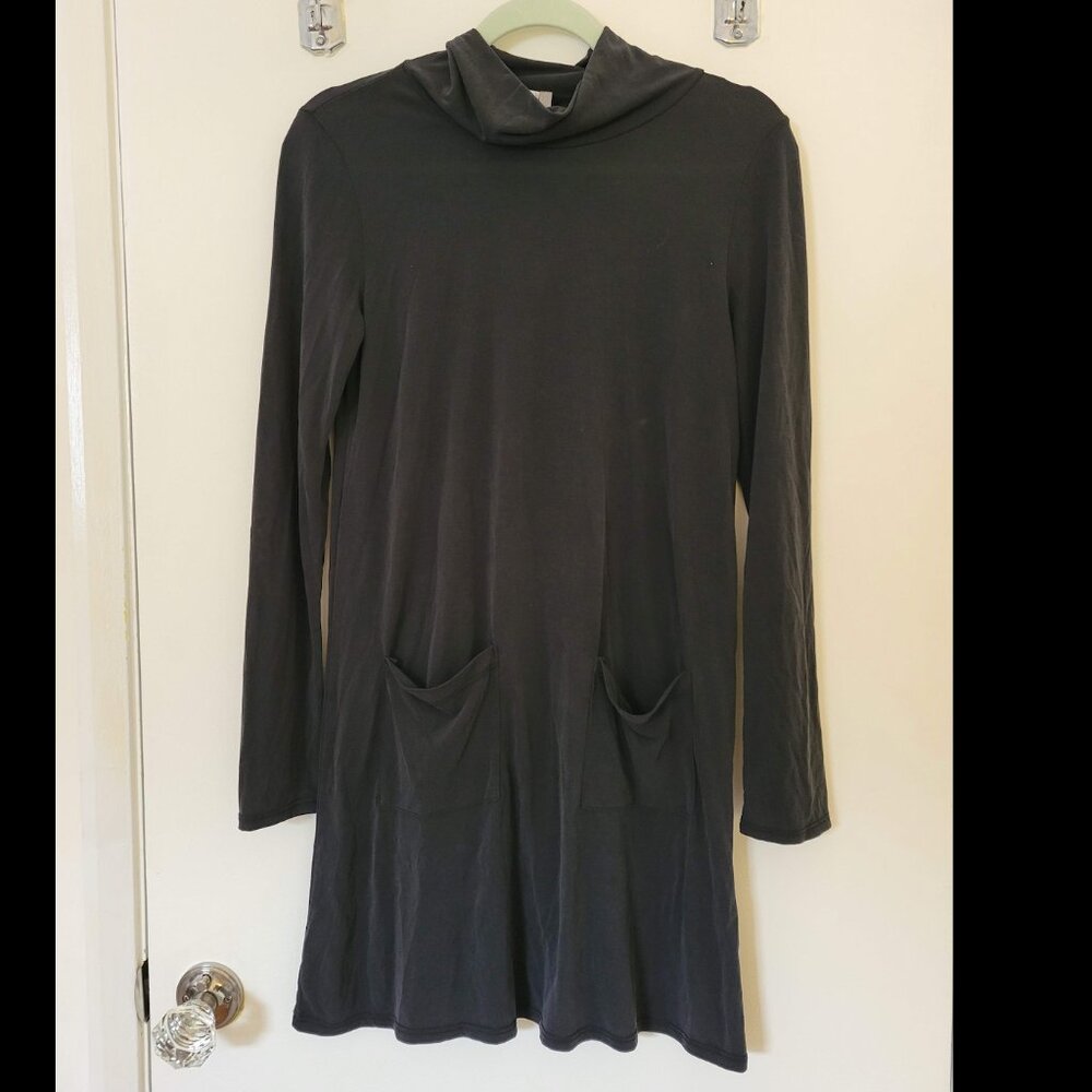 Paper Crane Charcoal Gray Slouchy Cowl Neck Dress